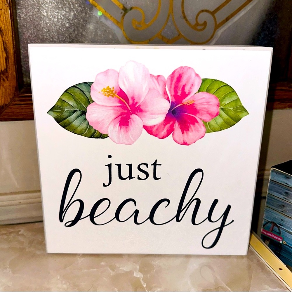 Just Beachy Block Sign